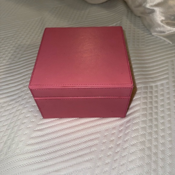 Paperchase Pink Leather Jewelry Box Organizer with Mirror - Picture 7 of 10